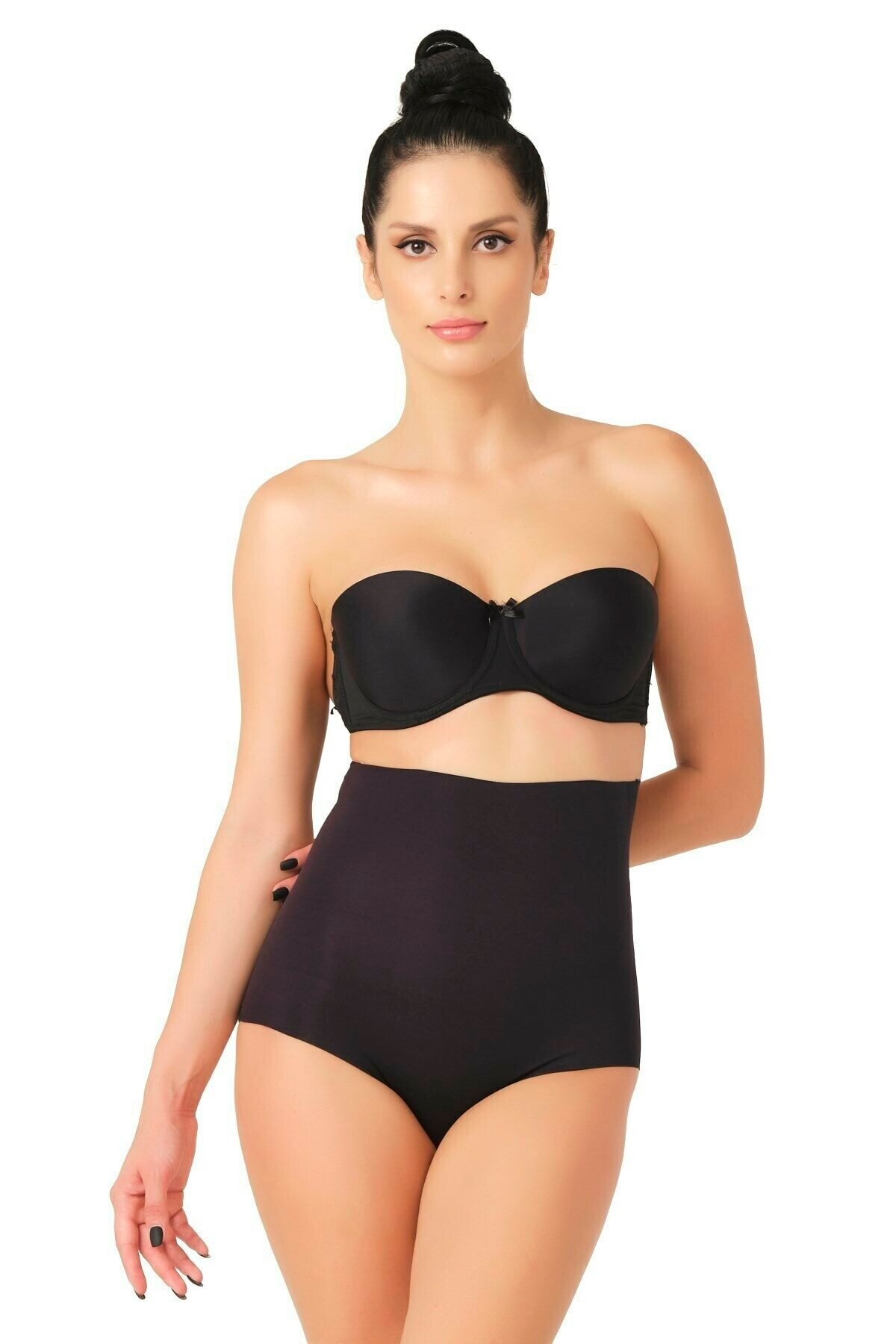 Lazer Kesim Yüksek Bel Slip Korse Emay 2708 - Siyah