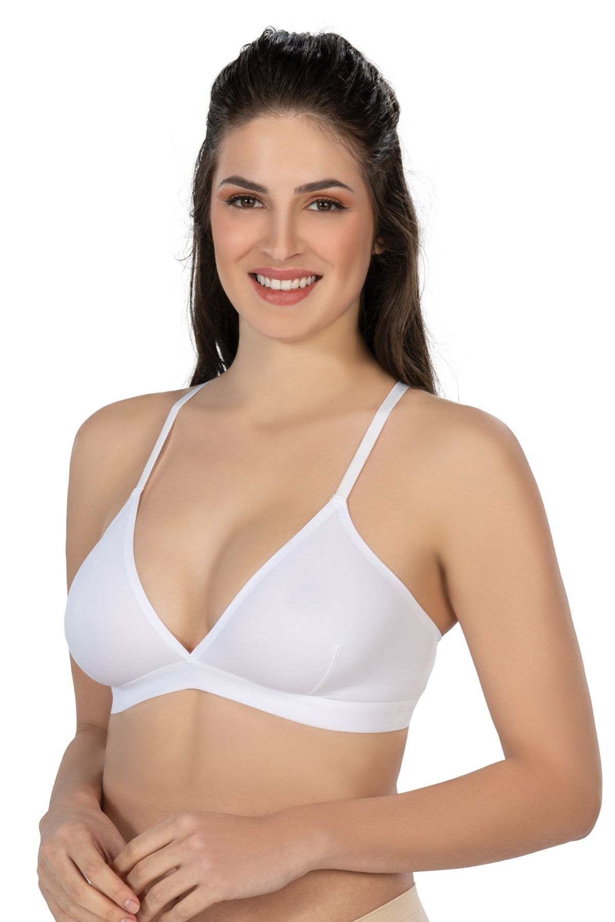 Dantel Detaylı Lazer Kesim Sütyen Emay 2809 - Beyaz