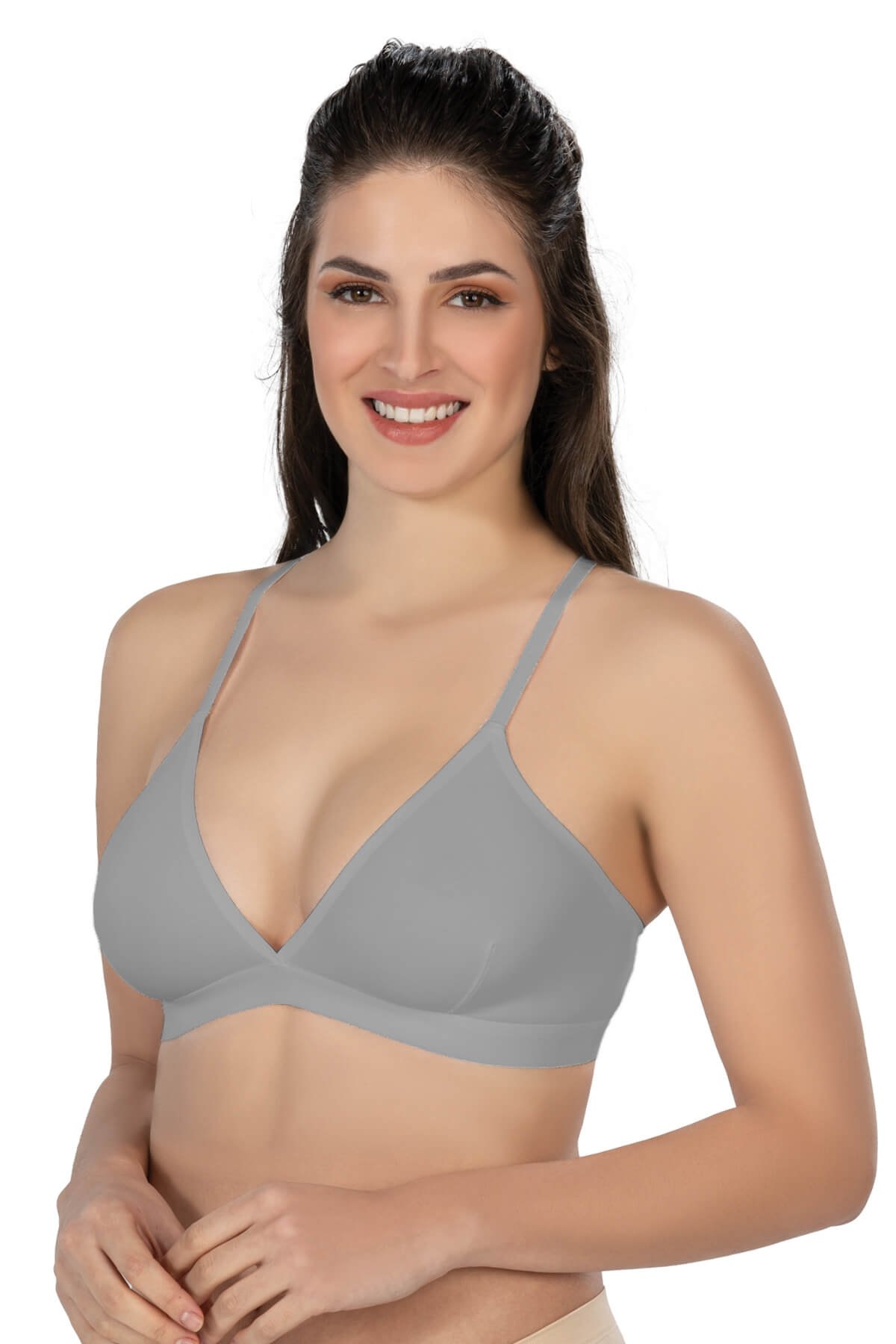 Dantel Detaylı Lazer Kesim Sütyen Emay 2809 - Vizon