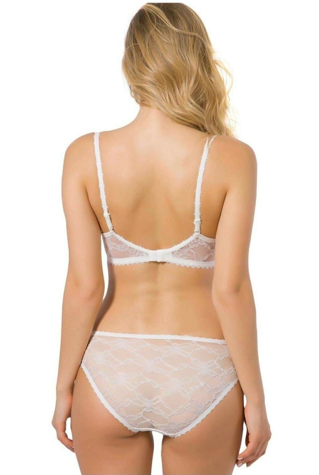 Dantel Kaplı Sütyen Takımı Le Jardin 6042 - Ekru