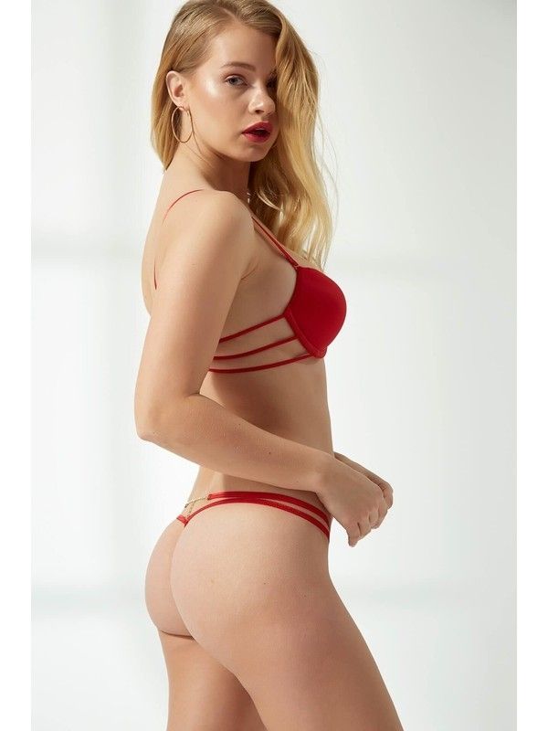 Le Jardin Dantel Detaylı Destekli Sütyen String Takım Le Jardin 6950 - Görsel 4