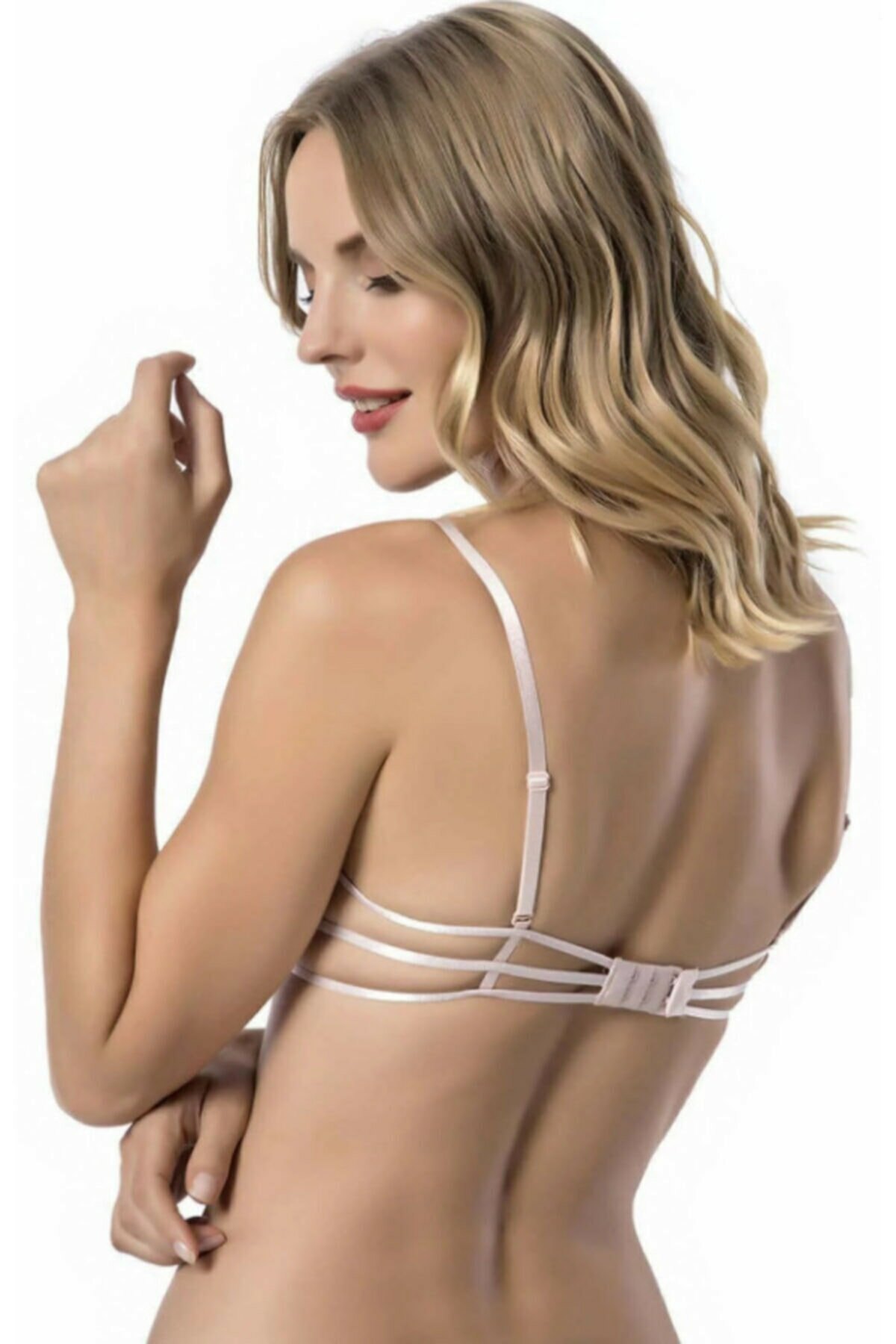 Dantel Detaylı Desteksiz Sütyen Le Jardin 7006 - Pudra