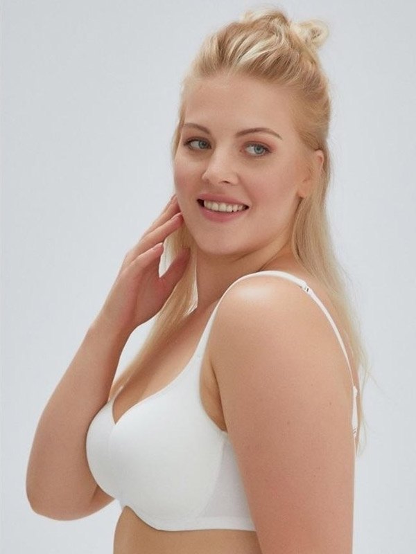 Toparlayıcı Yan Kemik Destekli Tam Kap Sütyen Eros 100 - Ekru