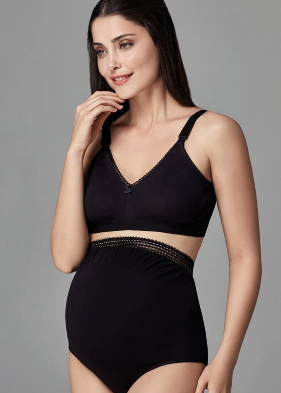 Pamuklu Karın Altı Destekli Hamile Külot Eros 511 - Siyah