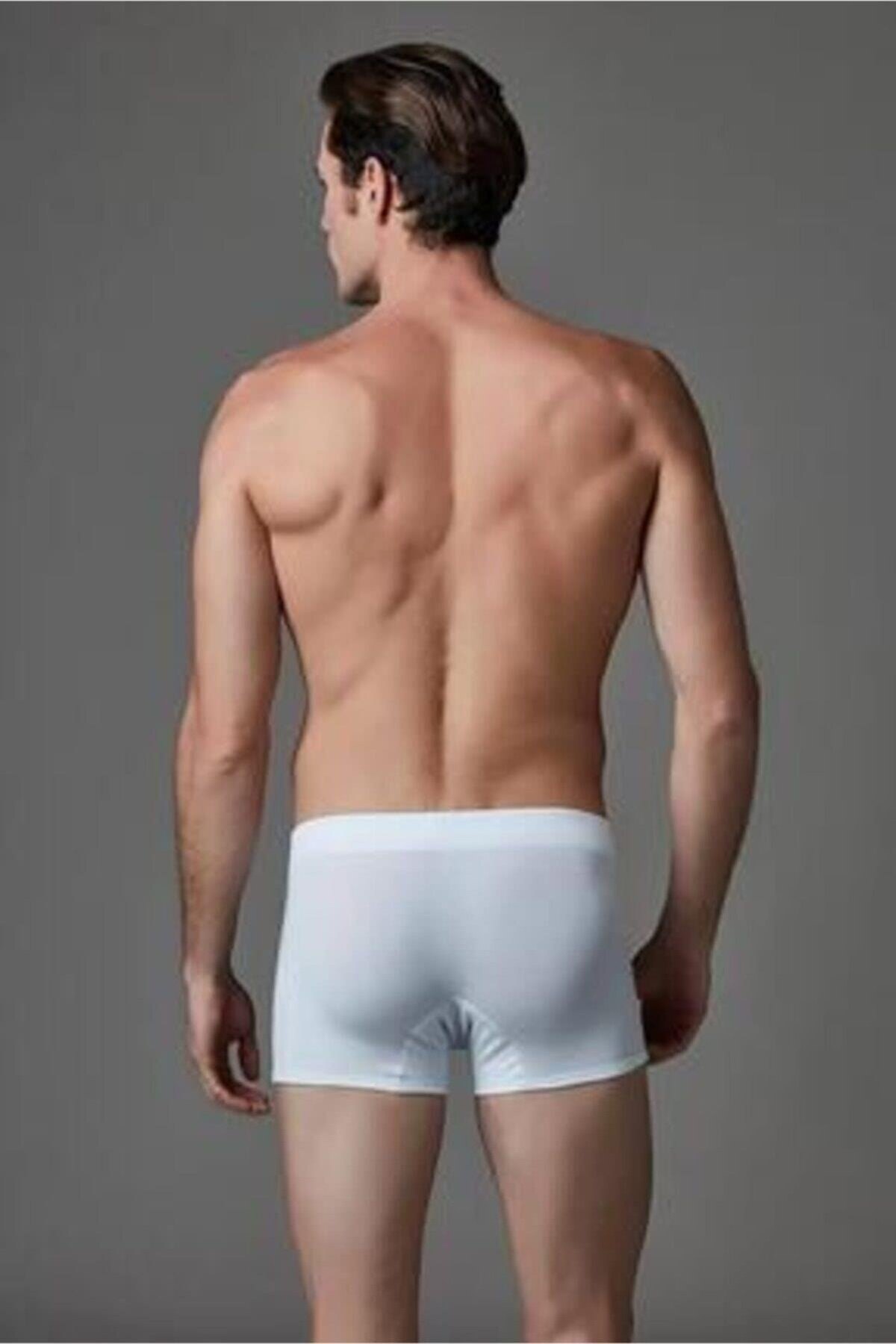 Modal Esnek Bel Lastikli Erkek Boxer Eros 051 - Beyaz