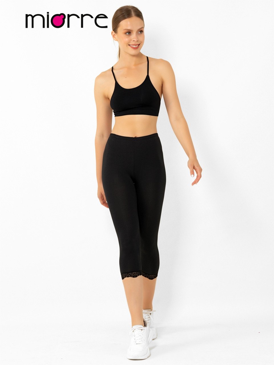 Miorre Modal Dantelli Kapri Tayt - Siyah