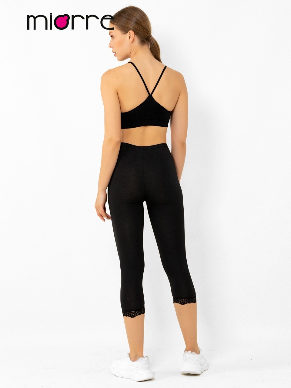 Miorre Modal Dantelli Kapri Tayt - Siyah