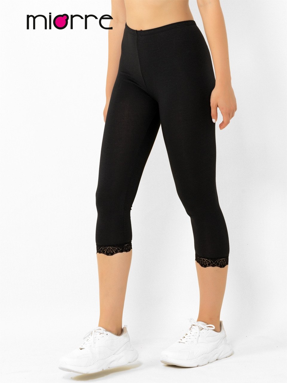 Miorre Modal Dantelli Kapri Tayt - Siyah
