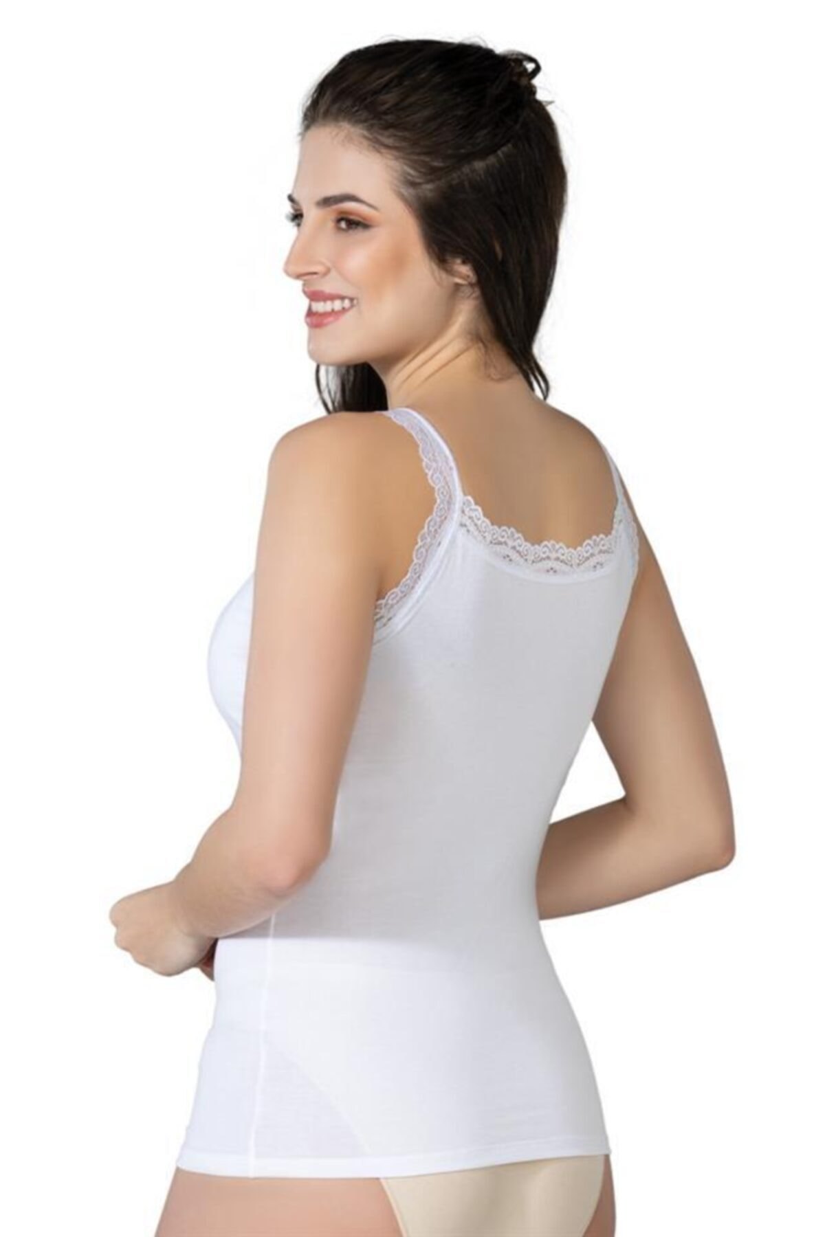 Yüksek Pamuklu Nefes Alan Atlet Beyaz Emay 1411 - Beyaz