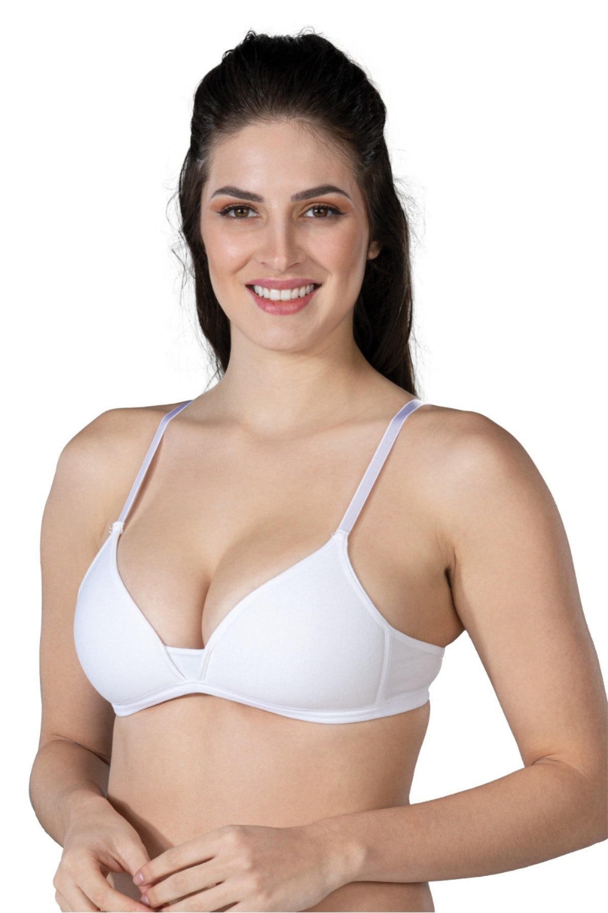 Modal Pamuklu Kaplı Destekli Sütyen Emay 1417 - Beyaz