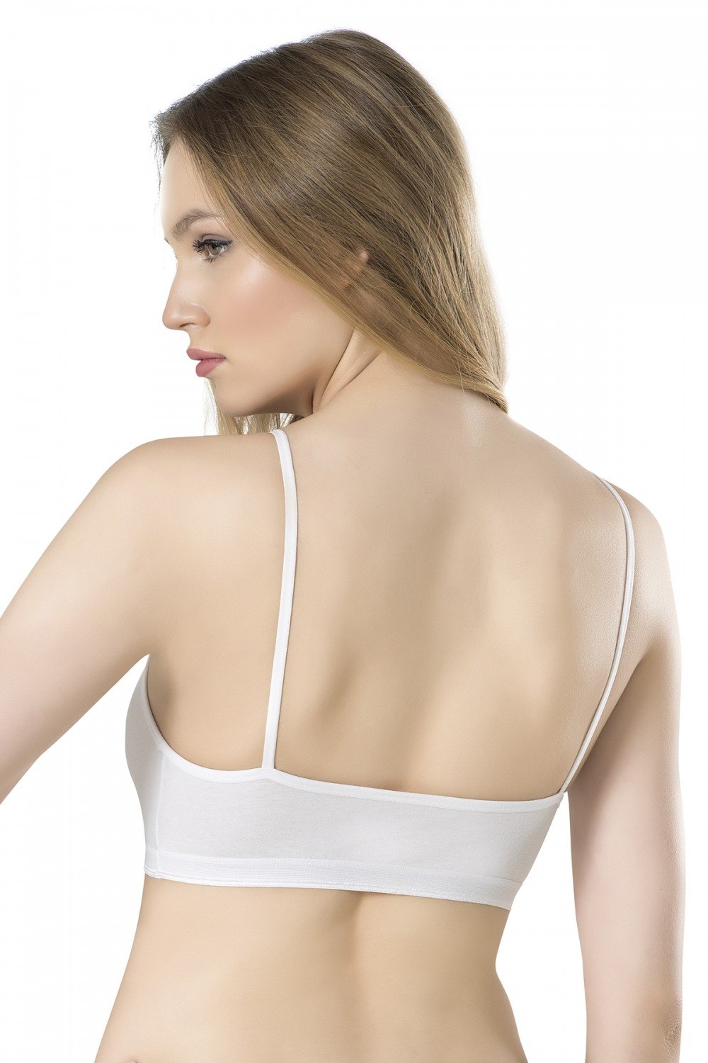 Modal Dantel Detaylı Balensiz İp Askılı Büstiyer Fabony 1000 - Beyaz