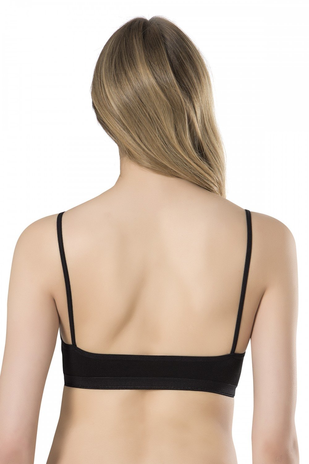 Modal Dantel Detaylı Balensiz İp Askılı Büstiyer Fabony 1000 - Siyah