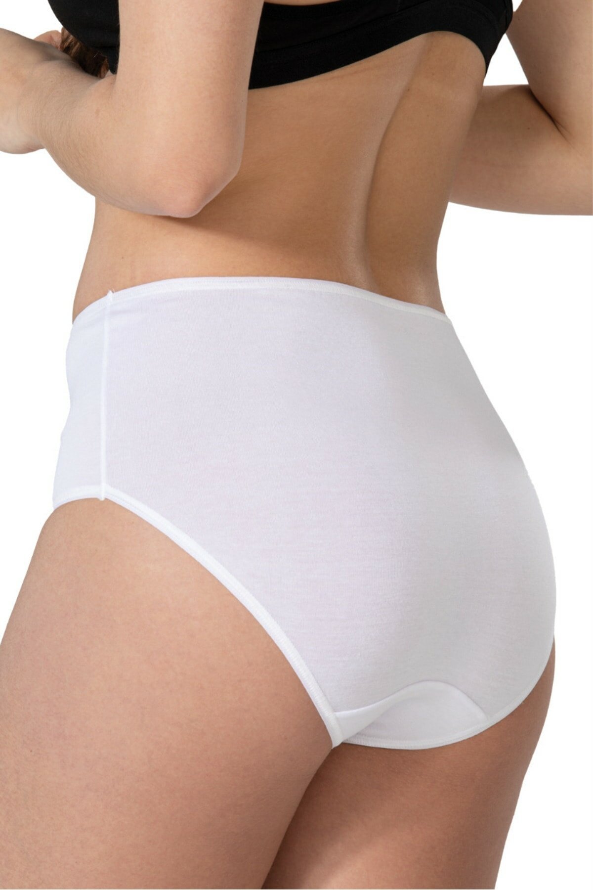 Modal Pamuk Dantelli Yüksek Bel Bato Külot Emay 1445 - Beyaz