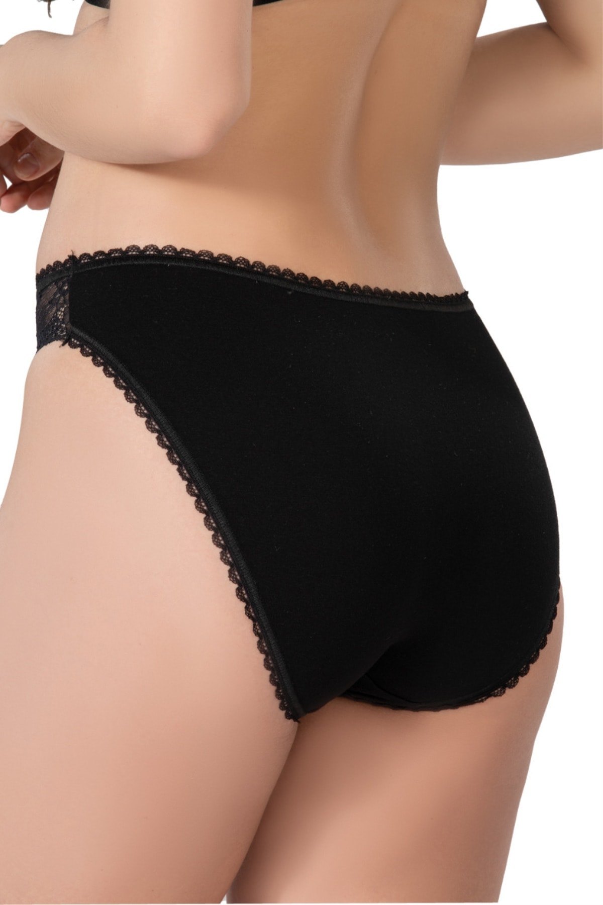 Dantelli İp Detaylı String Külot Emay 1444 - Siyah