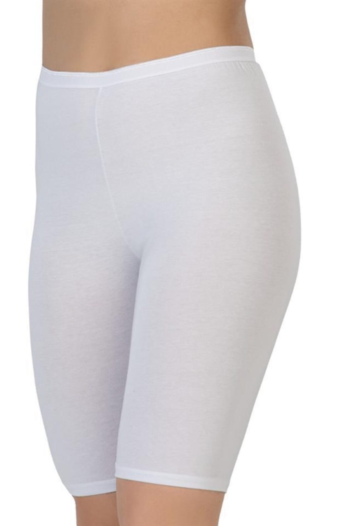 Yüksek Bel Pamuklu Dizüstü Tayt Emay 1431 - Beyaz