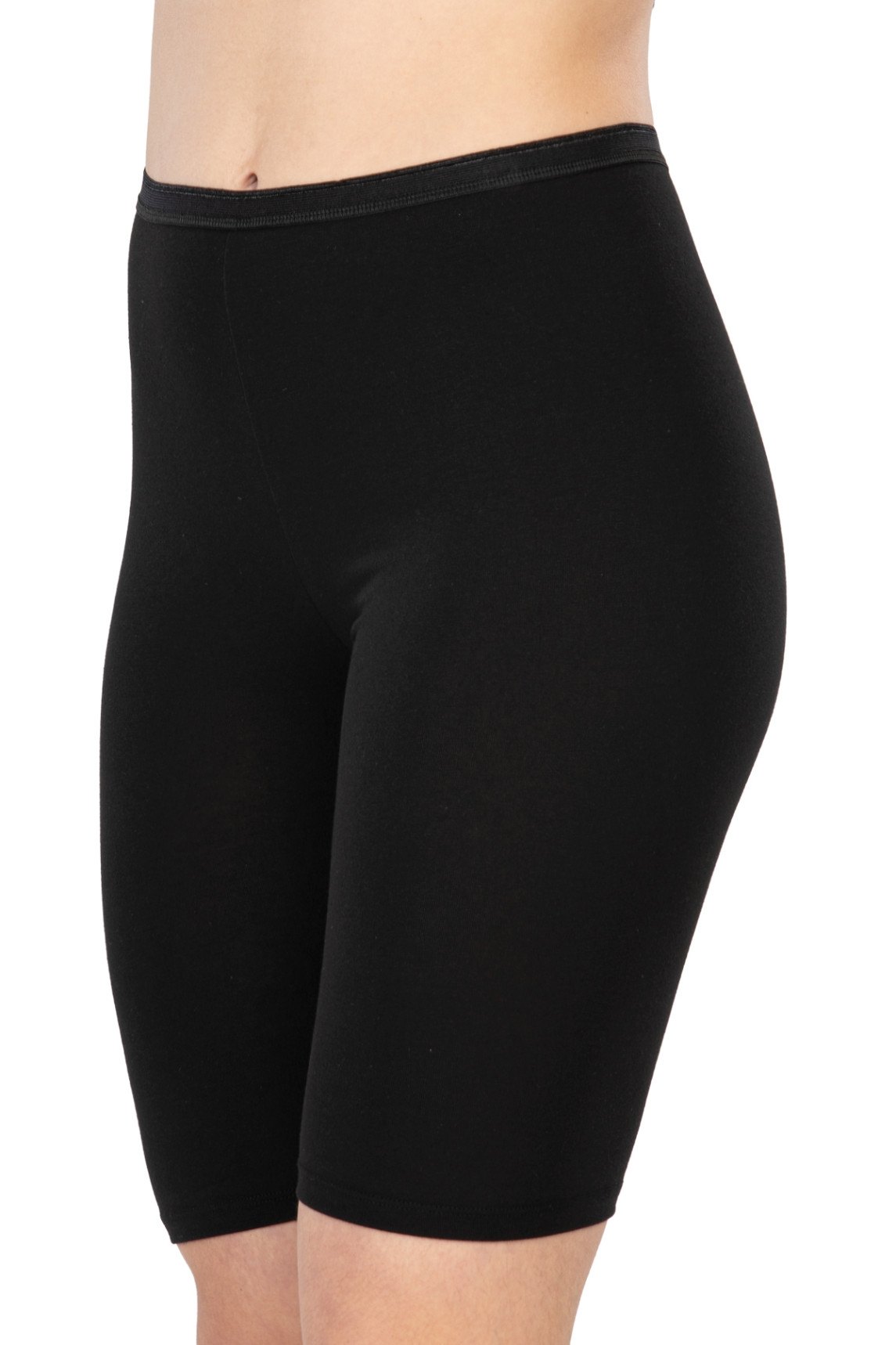 Yüksek Bel Pamuklu Dizüstü Tayt Emay 1431 - Siyah