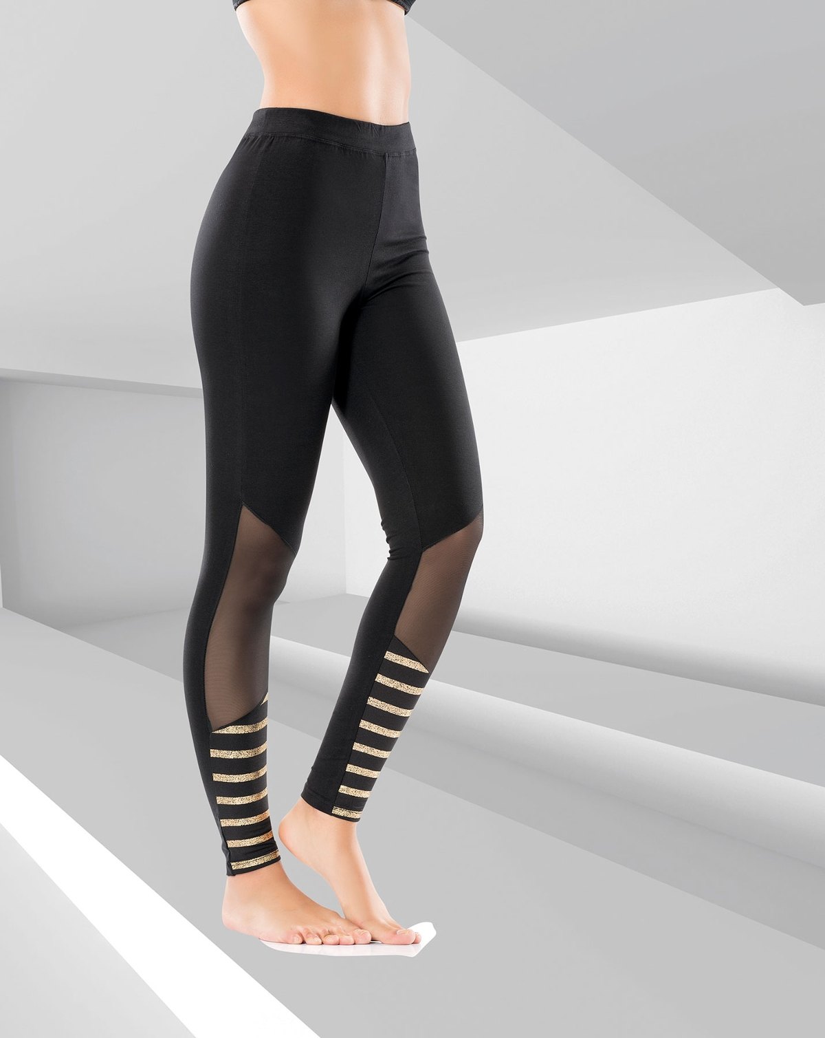 Yüksek Bel Esnek Kadın Tayt Derya 0557 - Siyah