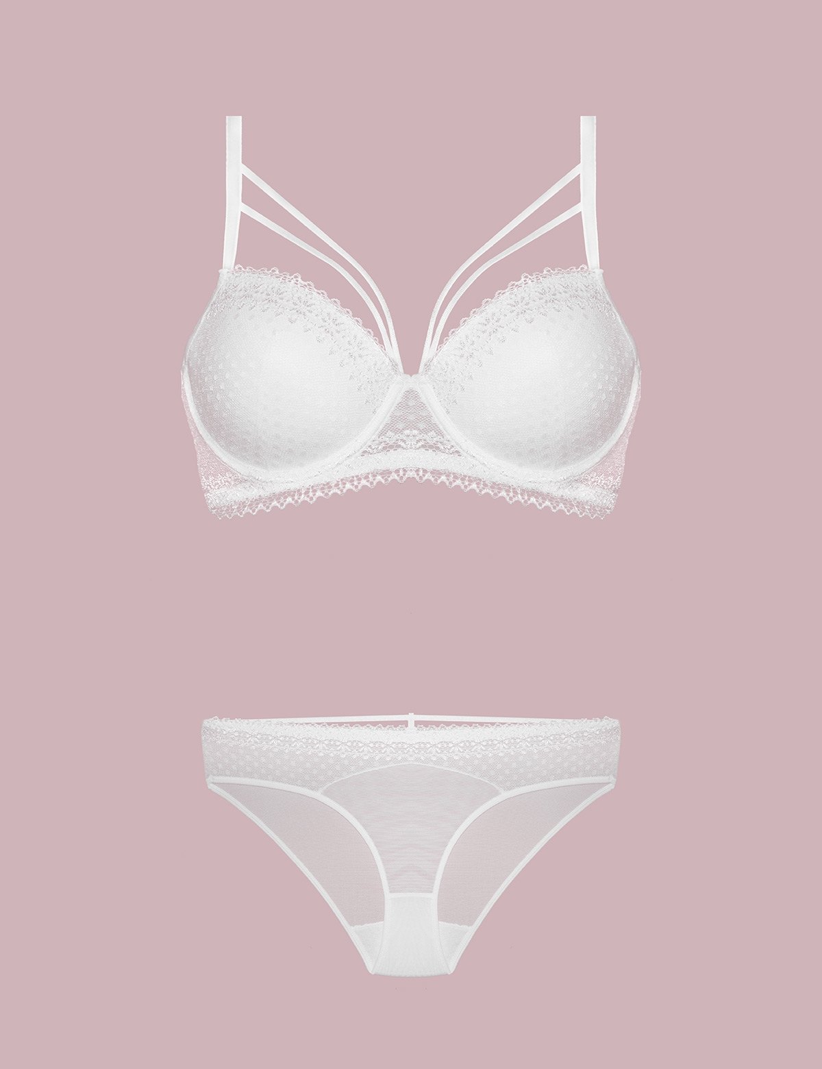 Desteksiz Sütyen Külot Takımı Siyah Mor Ekru Bordo Nurteks 4310 - Ekru