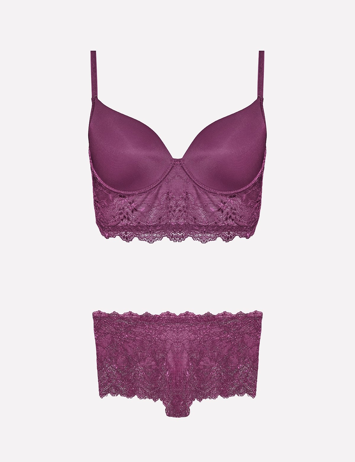 Desteksiz Sütyen Bikini Külot Takımı Nurteks 4321 - Mor