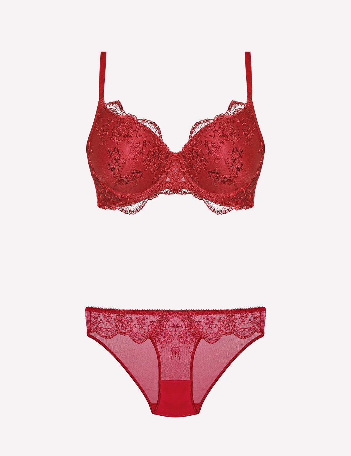 Desteksiz Sütyen Takım Siyah ve Ekru Renk Seçeneği Nurteks 4385 - Bordo