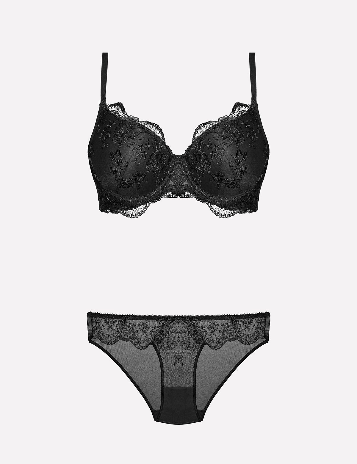 Desteksiz Sütyen Takım Siyah ve Ekru Renk Seçeneği Nurteks 4385 - Siyah