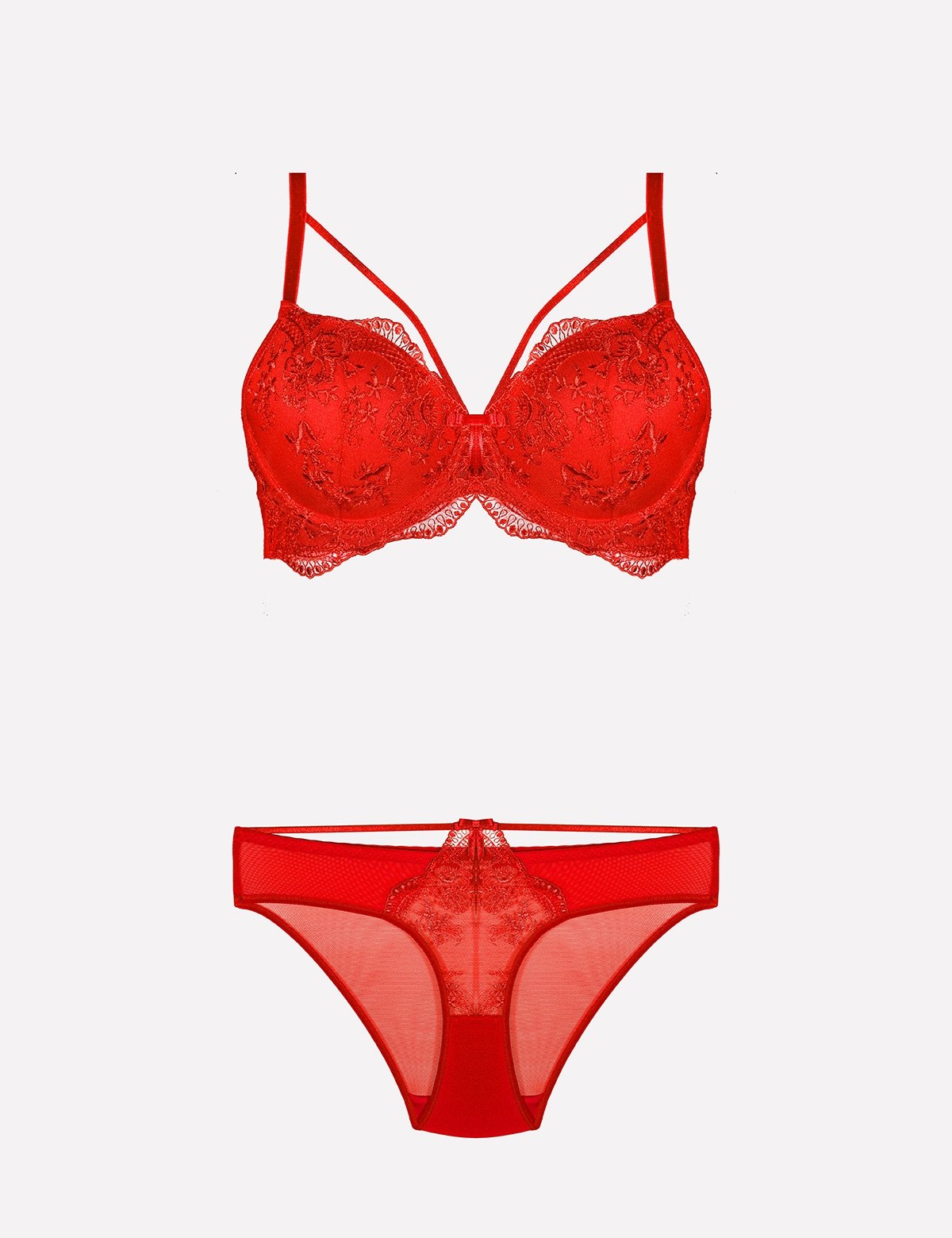 Destekli Dolgulu Sütyen Külot Takımı Nurteks 4485 - Kırmızı