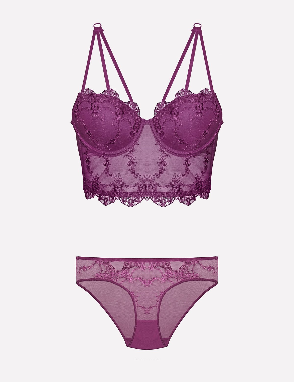 Dolgulu Destekli Sütyen Takım Nurteks 4491 - Mor