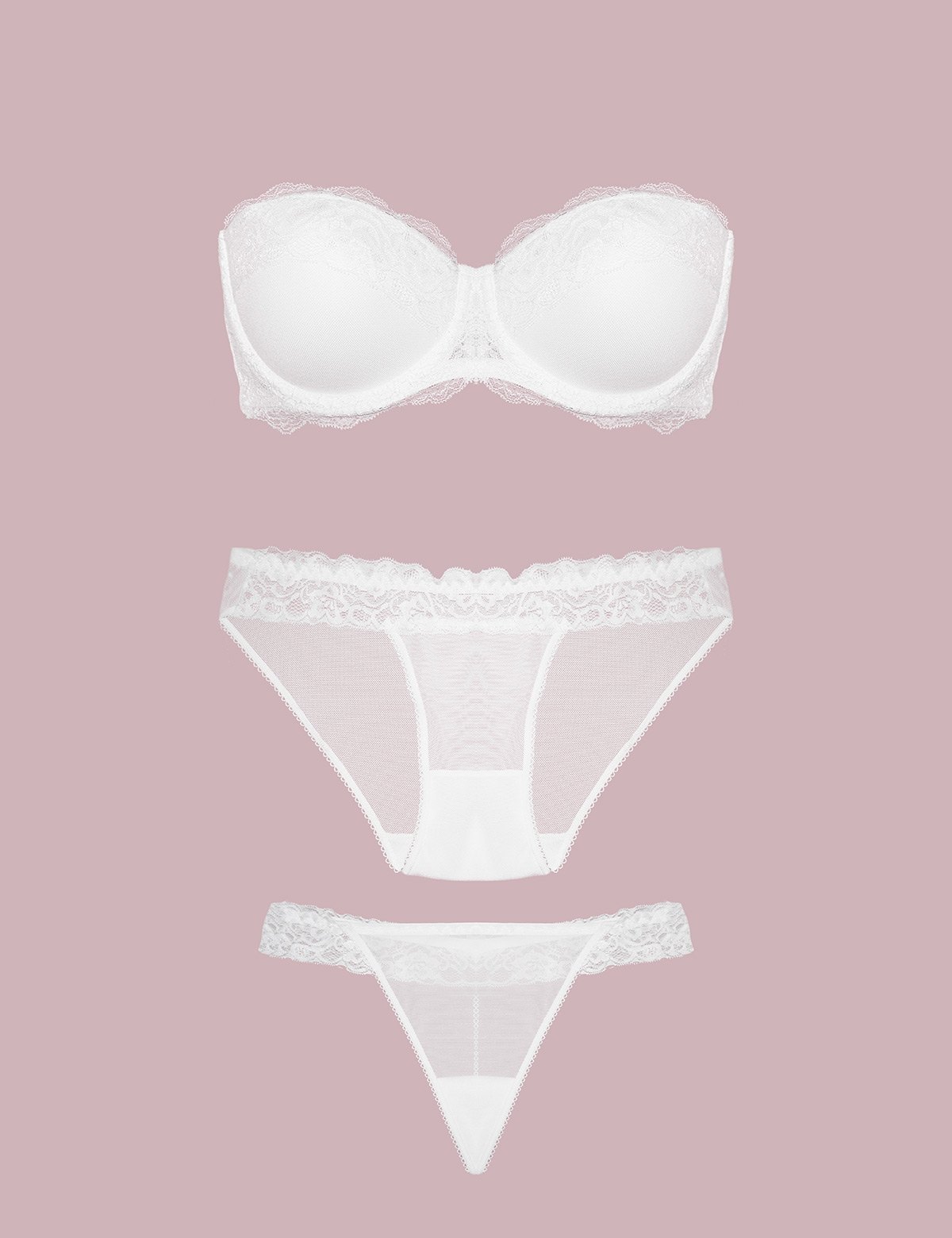 Nurteks Dantel Detaylı Straplez Sütyen Takım Nurteks 4532 - Görsel 2