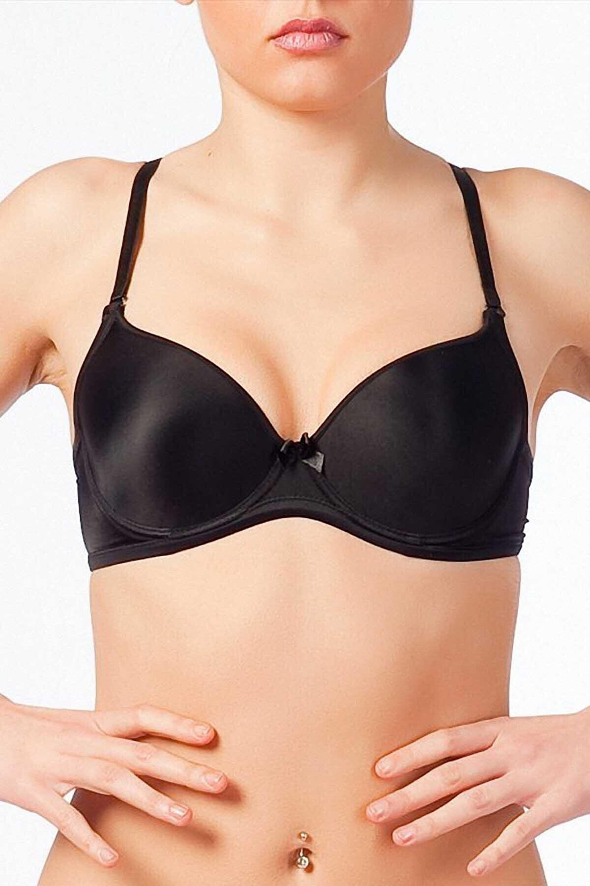 Dantel Detaylı Şeffaf Sütyen Nurteks 198 - Siyah