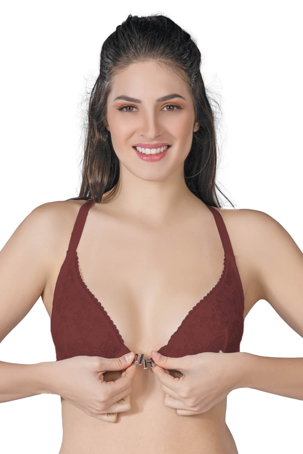 Balenli Önden Açılır Sporcu Sütyen Emay 187 - Bordo