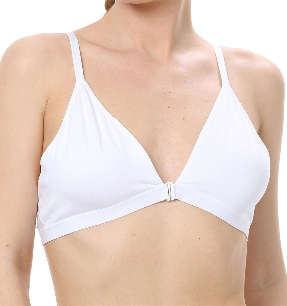 Dantel Detaylı Önden Açmalı Sütyen İMER 2247 - Beyaz