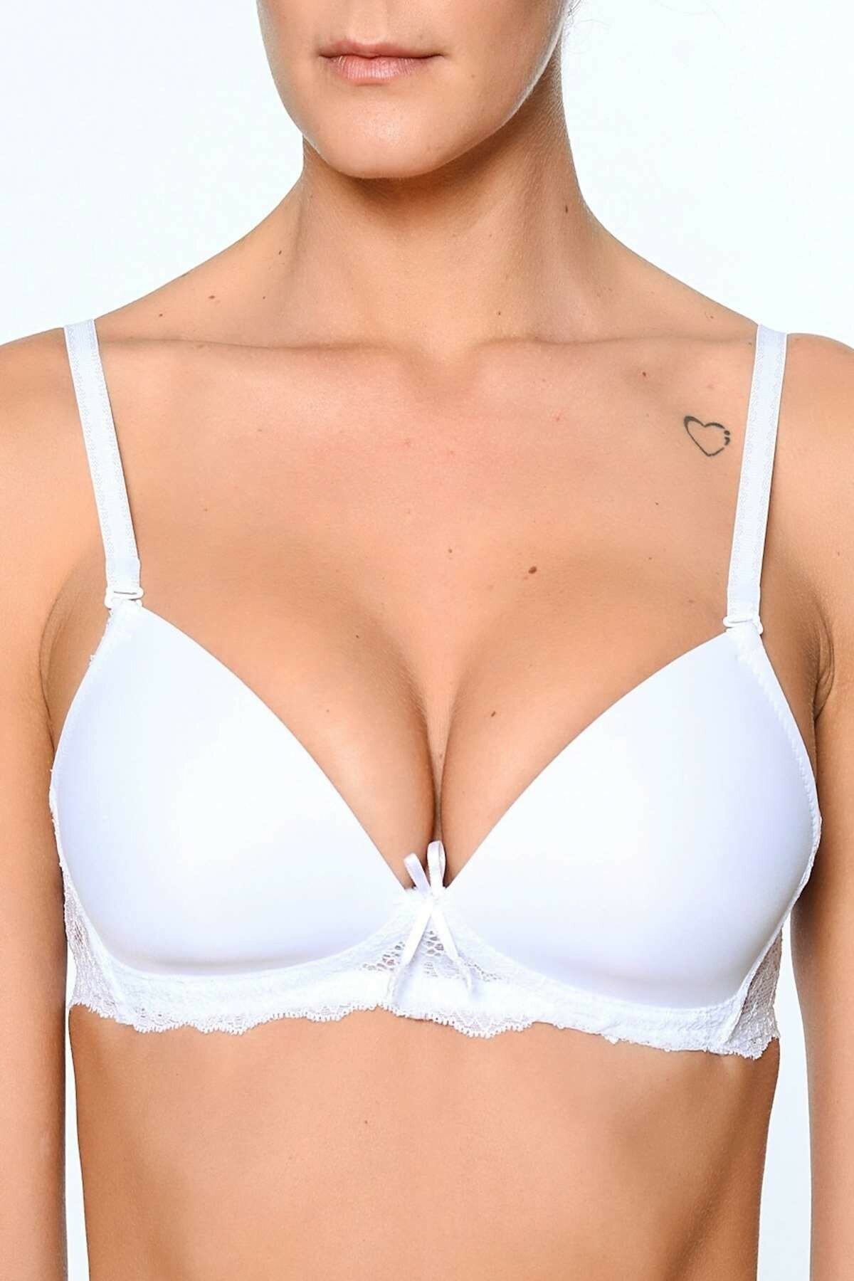 Dantel Detaylı Dolgusuz Sütyen Orkide 4900 - Beyaz
