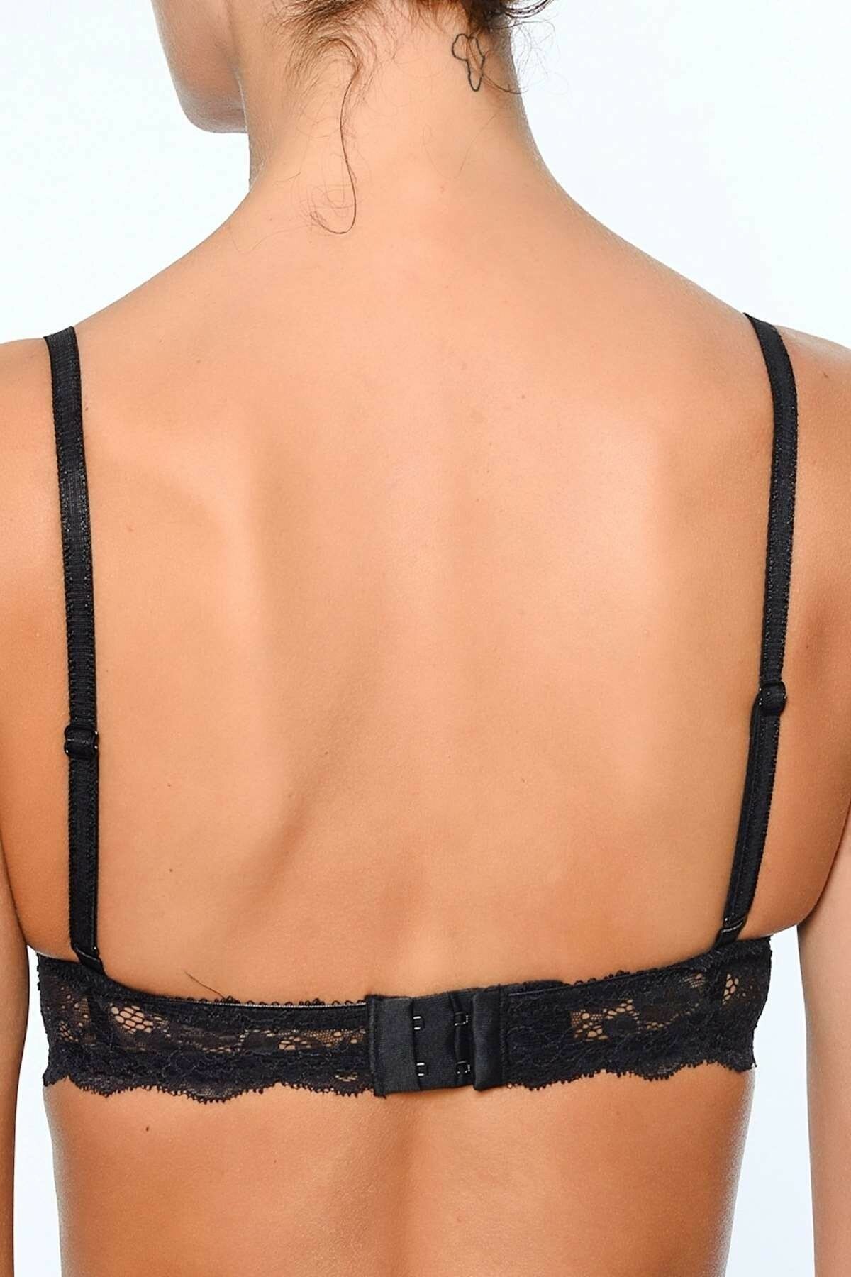 Dantel Detaylı Dolgusuz Sütyen Orkide 4900 - Siyah