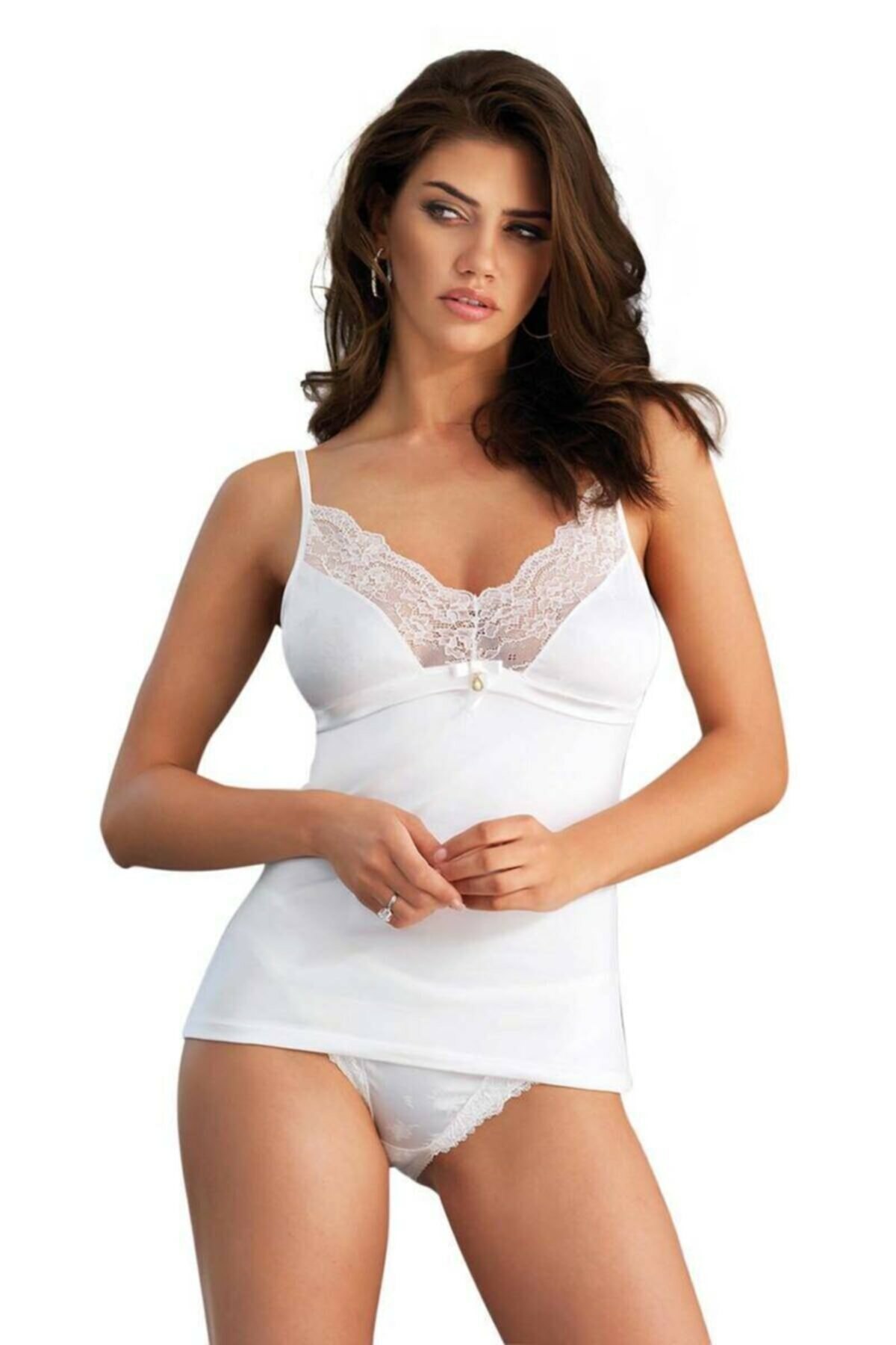 Orkide Naylon Elastan Kadın Atlet Takımı Orkide Papatya