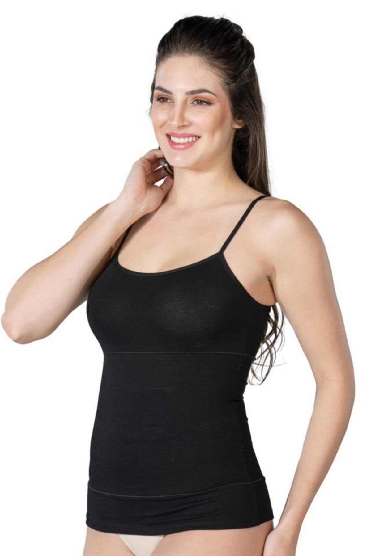 Pamuklu Modal Esnek Kadın Atlet Emay 1401 - Siyah