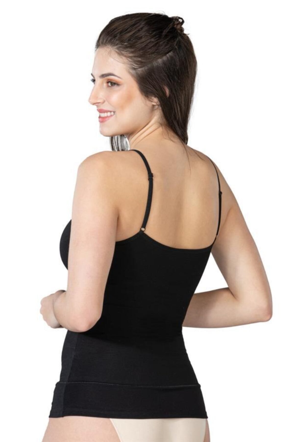 Pamuklu Modal Esnek Kadın Atlet Emay 1401 - Siyah