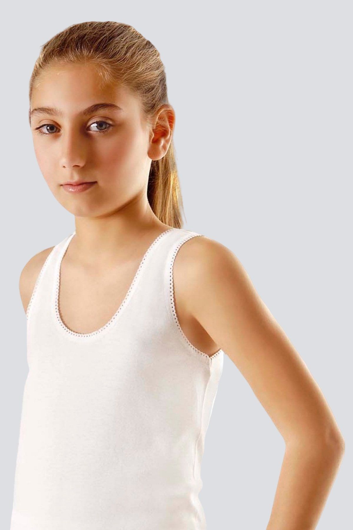 Geniş Askılı Pamuklu Atlet 2'li Paket Türen 401 - Beyaz