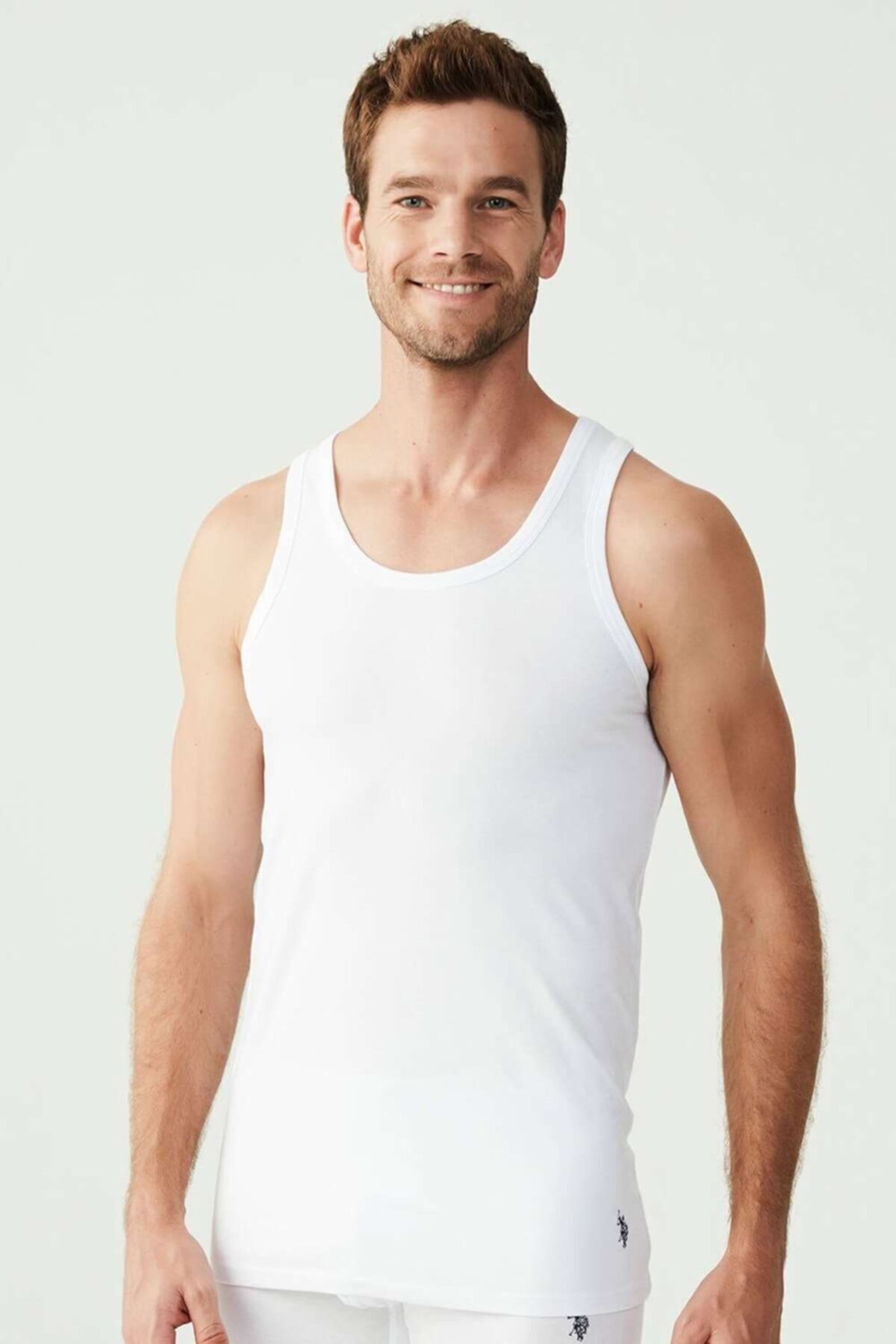 Pamuklu Ribana Askılı Atlet Us. POLO 80441 - Beyaz