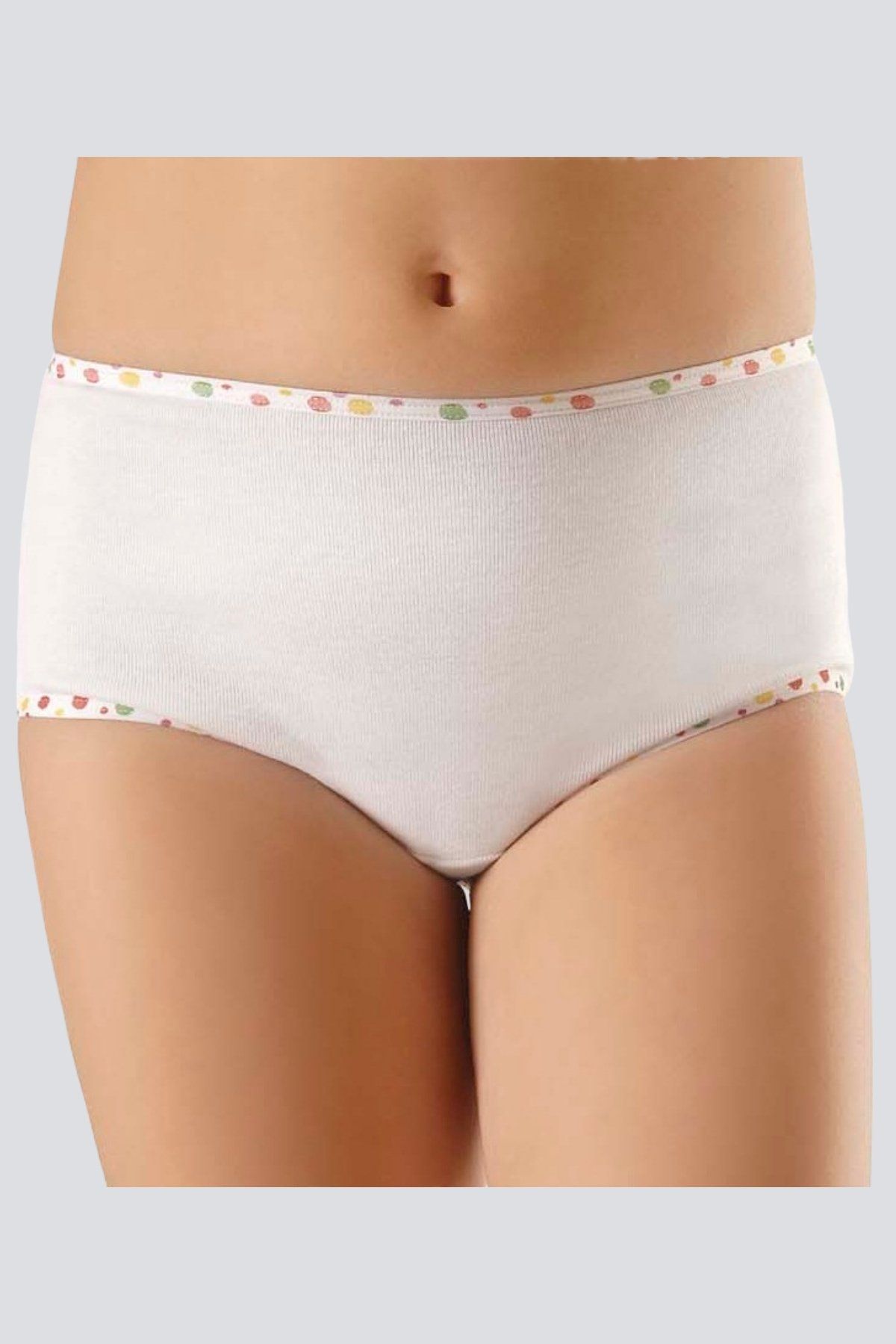 %100 Pamuklu Yumuşak Lastikli Külot 2'li Paket Türen 433 - Beyaz