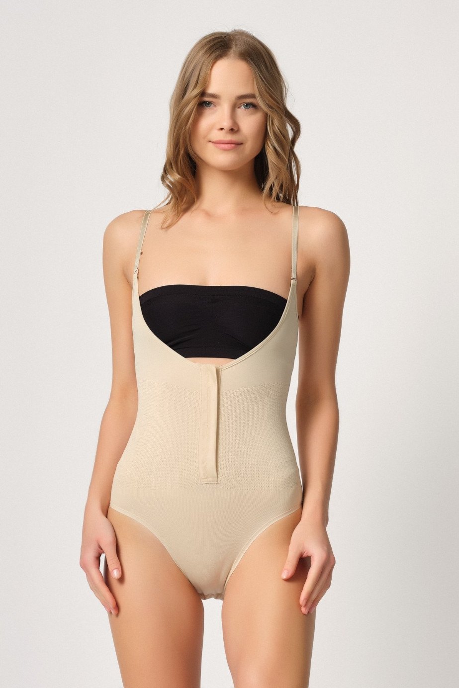 Dikişsiz Kompresyonlu Göğsü Açık Korse Emay 2043 - Ten