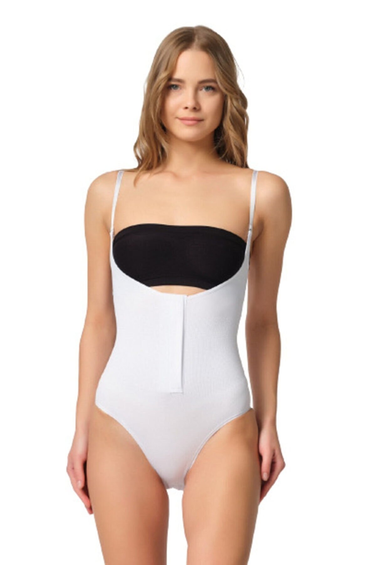 Dikişsiz Kompresyonlu Göğsü Açık Korse Emay 2043 - Beyaz