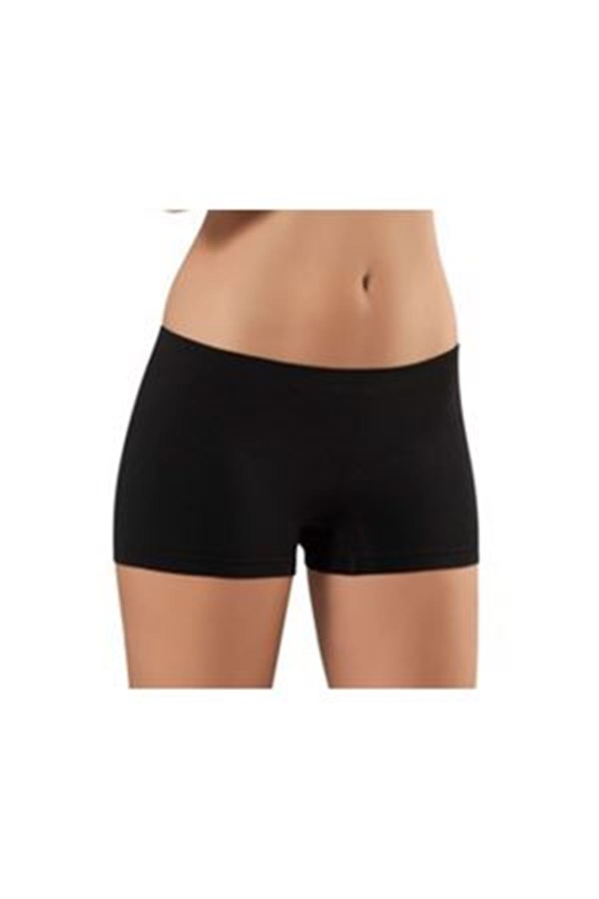 Pamuklu Uzun Paça Kadın Boxer Sistina 700 - Siyah