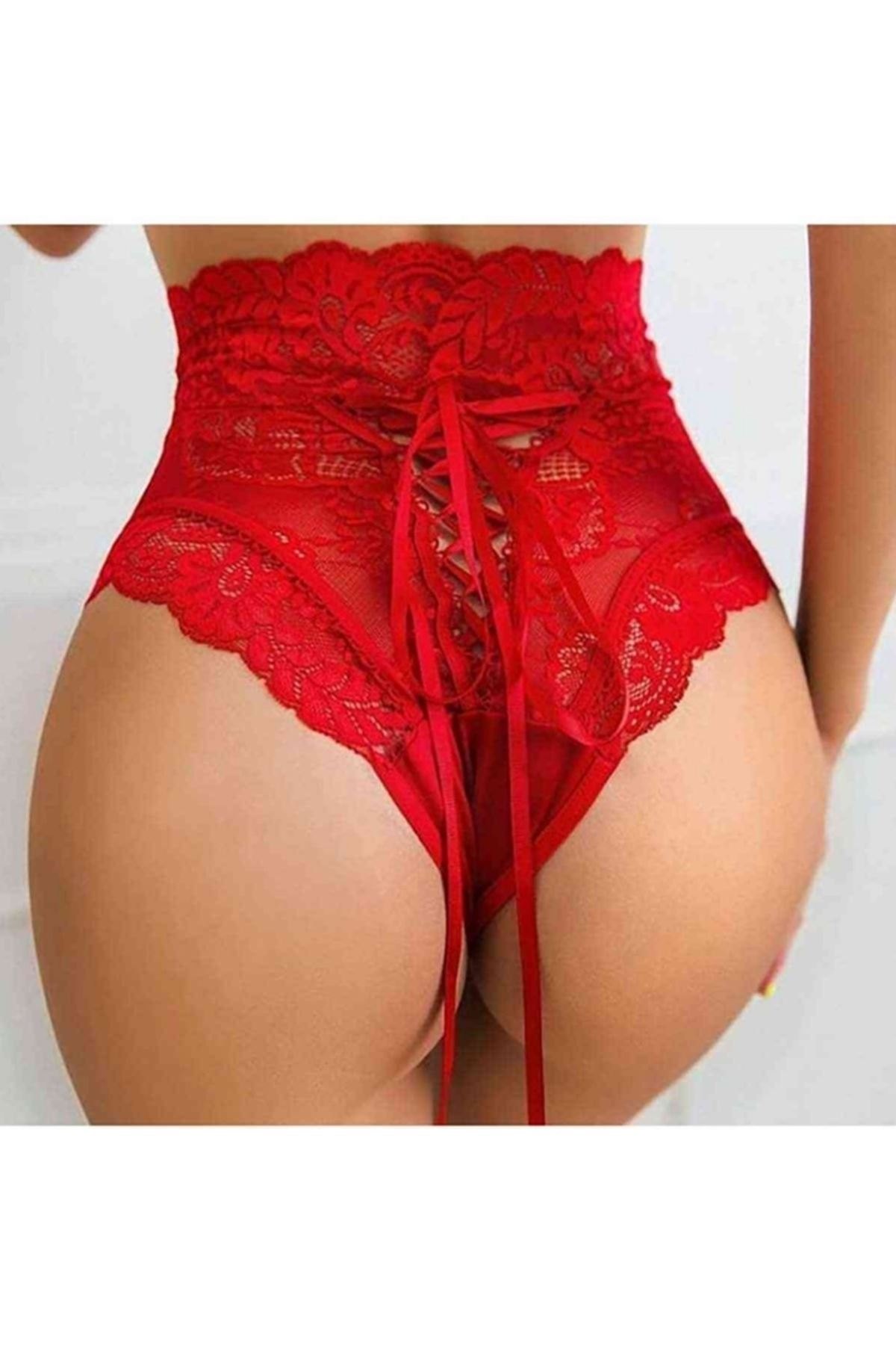 Kırmızı Dantel Arka Kesimi Tanga Külot Sistina 1001 - Görsel