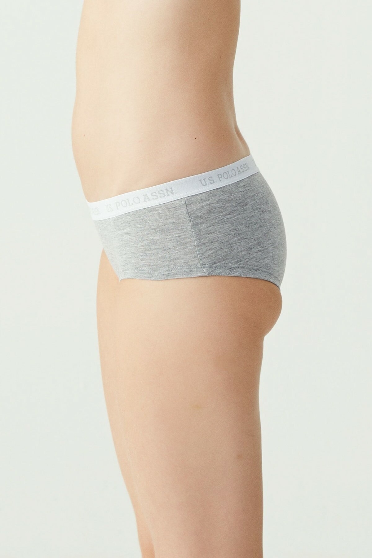 Uzun Paça Pamuklu Kadın Boxer Us. POLO Assn. 66115 - Açık Pembe-Gri Melanj-Mint