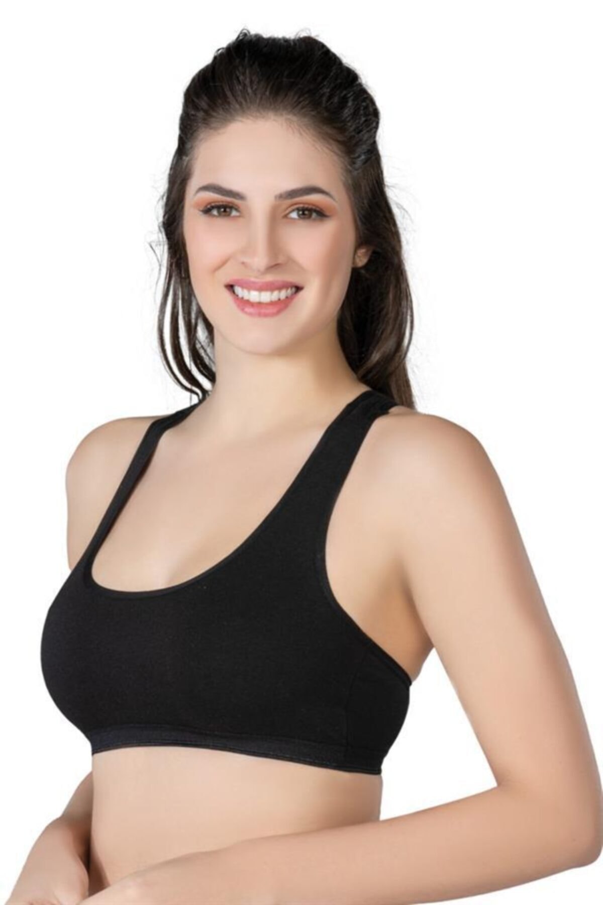 Balensiz Uzun Kesim Sporcu Büstiyer Emay 1424 - Siyah