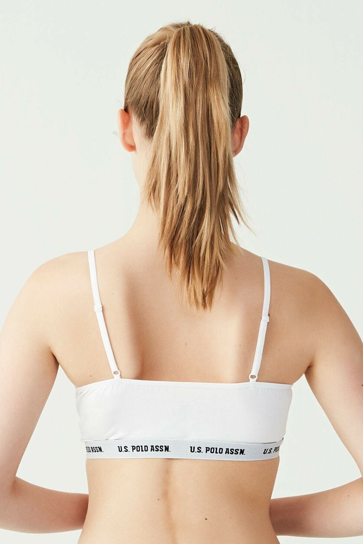 Hafif Kompresyonlu Sporcu Sütyeni Us. POLO Assn. 66116 - Beyaz