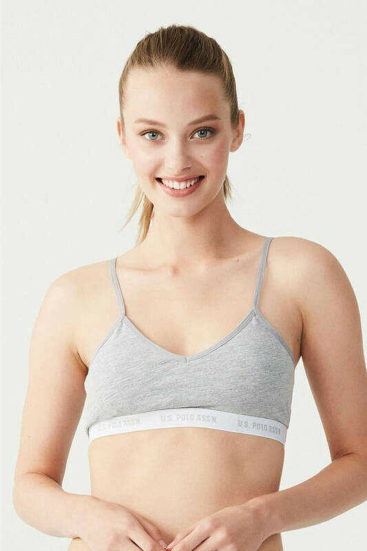Hafif Kompresyonlu Sporcu Sütyeni Us. POLO Assn. 66116 - Gri