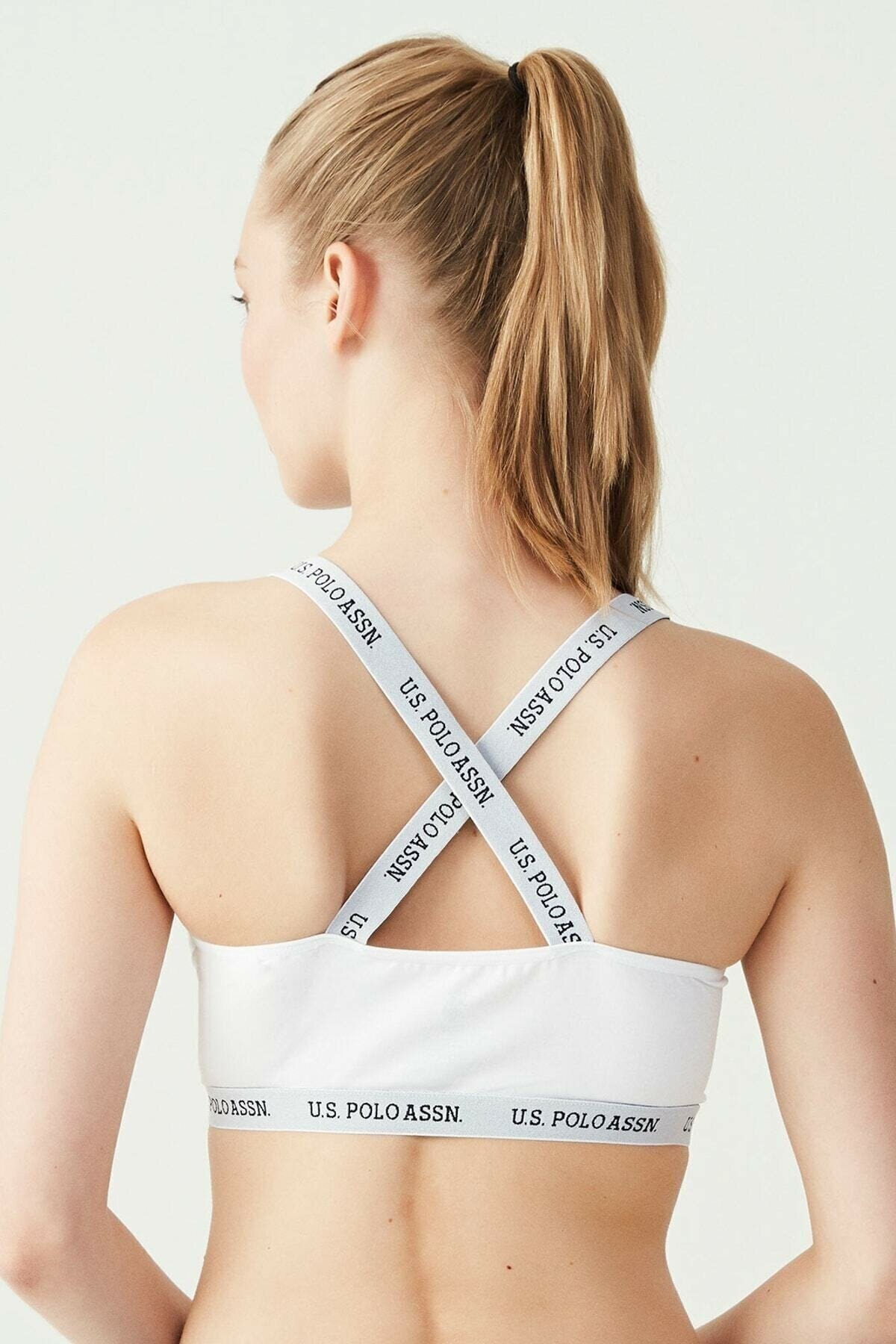 Hafif Kompresyonlu Pamuklu Sporcu Sütyeni Us. POLO Assn. 66117 - Beyaz