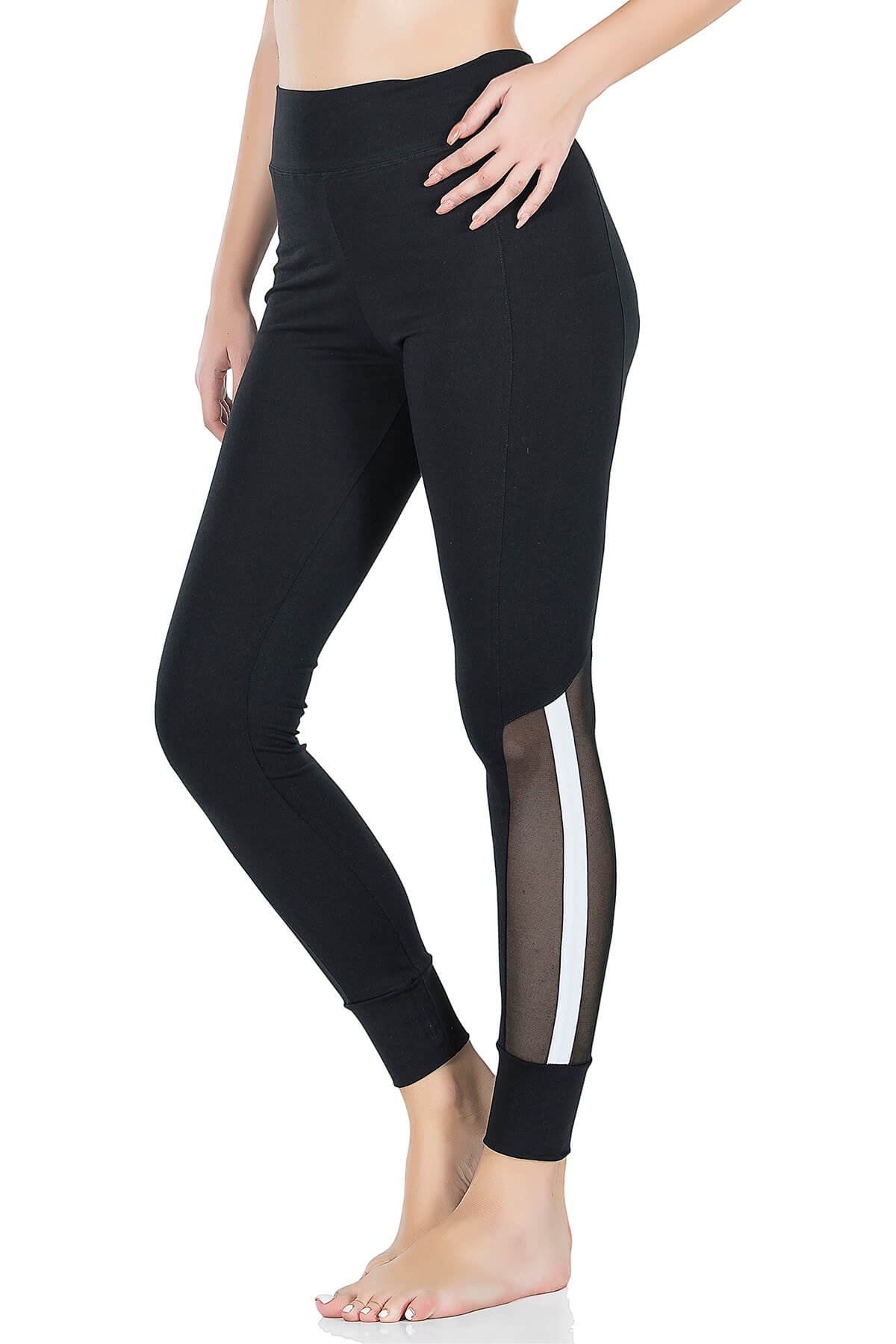 Yüksek Bel Esnek Kadın Tayt Derya 0605 - Siyah