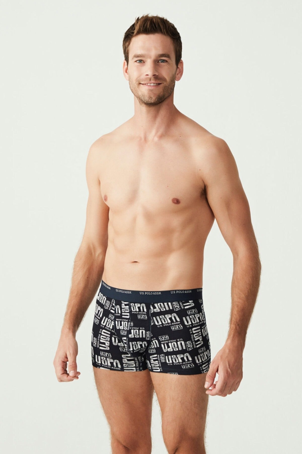 Pamuklu Düz Lastikli Üçlü Boxer U.S. Polo Assn. 80338 - Lacivert